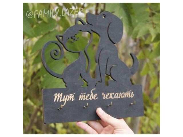 Ключниця, Ключниця настінна, настінна ключниця з дерева (01) - Фото 2