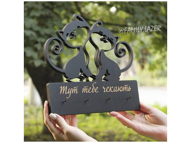 Ключниця, Ключниця настінна, настінна ключниця з дерева (01) - Фото 3