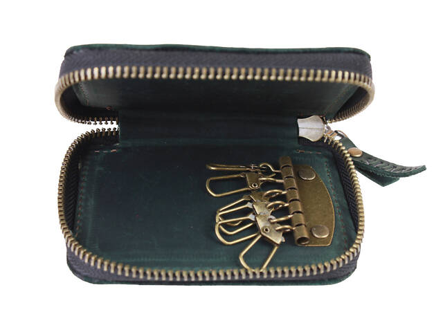 Ключниця шкіряна сумочка для ключів SULLIVAN k3(5) зелена - Фото 2