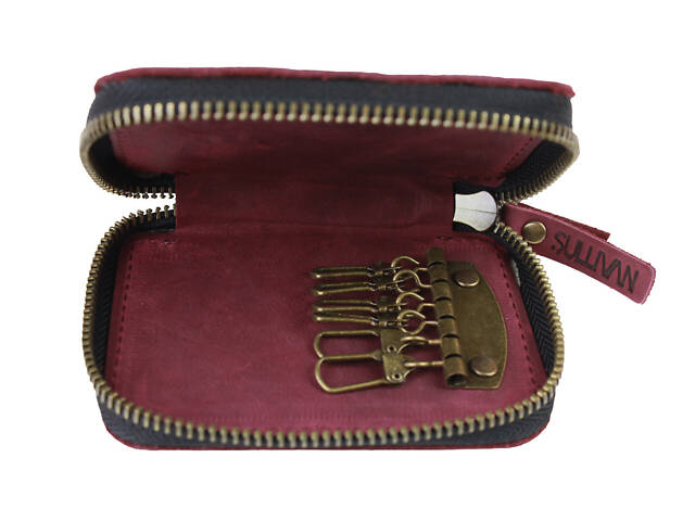 Ключниця шкіряна сумочка для ключів SULLIVAN k3(5) марсала - Фото 2
