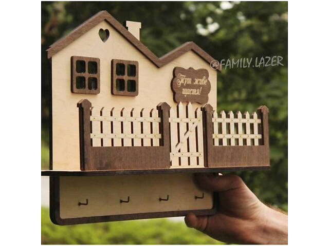 Ключниця настінна, Настінна ключниця з дерева, Ключниця (05) - Фото 3