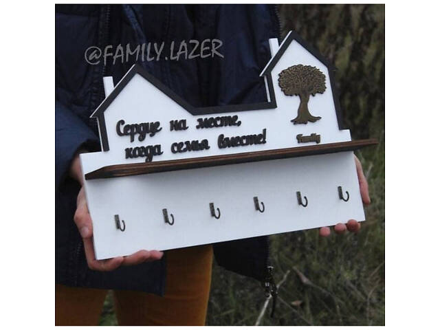 Ключниця настінна, Настінна ключниця з дерева, Ключниця 10 - Фото 2