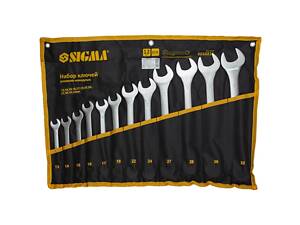 Ключі рожково-накидні 12шт 13-32мм CrV satine (з чохлом) SIGMA (6010211)