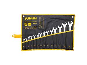 Ключи рожково-накидные 14шт 6-24мм CrV satine (тк чехол) SIGMA (6010161)