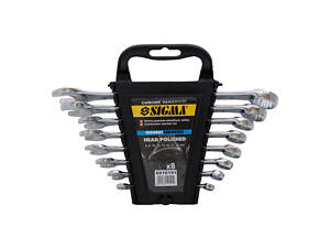 Ключи рожково-накидные 8шт 6-19мм CrV head polished SIGMA (6010191)