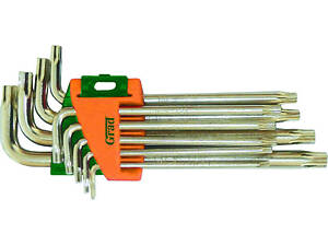 Ключи TORX 9шт T10-T50мм CrV (средние с отвер) GRAD (4022285)