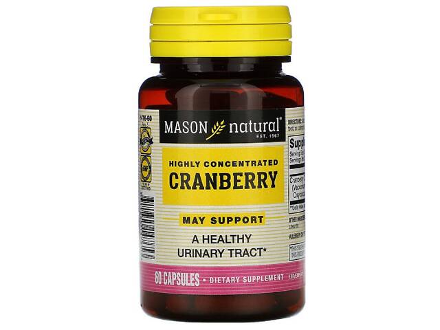 Клюква высококонцентрированная Cranberry Mason Natural 60 капсул - Фото 1