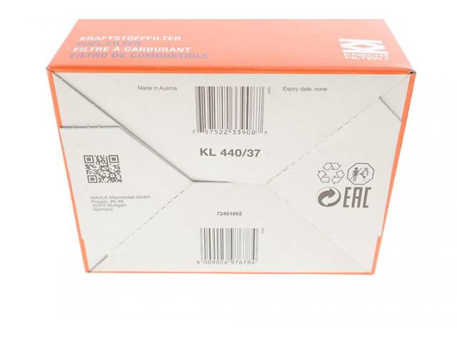 KNECHT KL 440/37 Топливный фильтр Nissan Navara/Armada 2.5dCi 05- - Фото 8