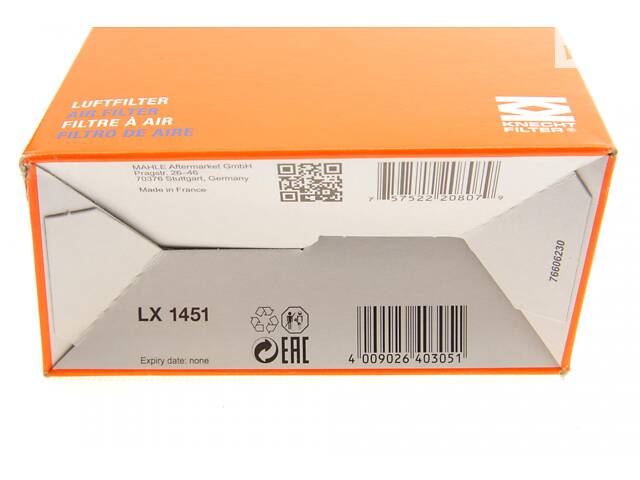 KNECHT LX 1451 Воздушный фильтр Peugeot Partner 1.4/1.6 16V 01- - Фото 5