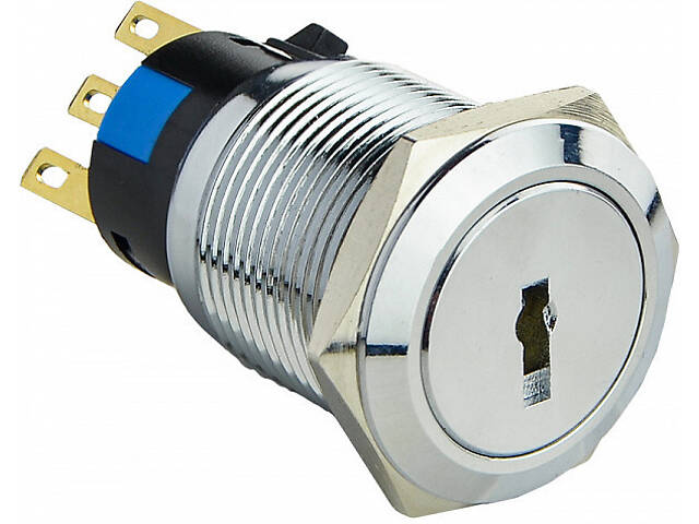 Кнопка металлическая 1NO+1NC 19мм 2 позиционная с ключом [A0140010213] TY 19C-K11/2 АСКО - Фото 5