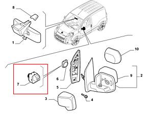 Кнопка регулировки зеркал джойстик Fiat Doblo 2009-... 735511514