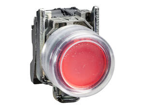 Кнопка управления 1NC 22мм без подсветки красная самовозвратом с колпачком [XB4BP42] Harmony XB4 Schneider