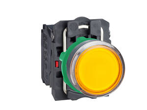 Кнопка управления 1NO+1NC 22мм с подсветкой оранжевый LED 24V [XB5AW35B5] Harmony XB5 Schneider Electric