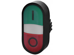 Кнопка управления 'I-O' 22мм с подсветкой зеленая-красная плоская [4774078] NSE-PB2I-F/RG-IO ETI