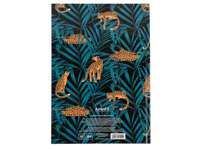 Книга записна Axent Leopard А4 у твердій обкладинці 96 аркуші клітинка, темно синя (8422-556-A) - Фото 4