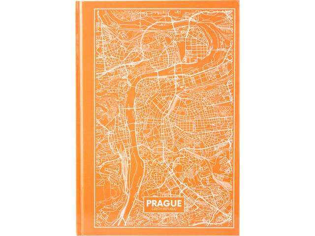 Книга записна Axent Maps Prague А4 в твердій обкладинці 96 аркушів у клітинку Персиков (8422-542-A) - Фото 1