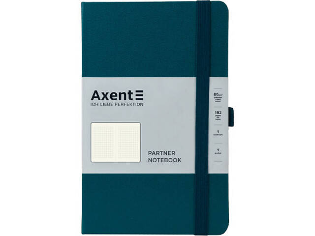 Книга записна Axent Partner, 125x195 мм, 96 аркушів, клітинка, малахіт (8201-31-A) - Фото 1