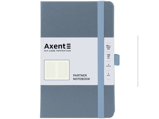 Книга записна Axent Partner 125x195 мм 96 аркушів, клітинка сіра (8201-62-A) - Фото 1