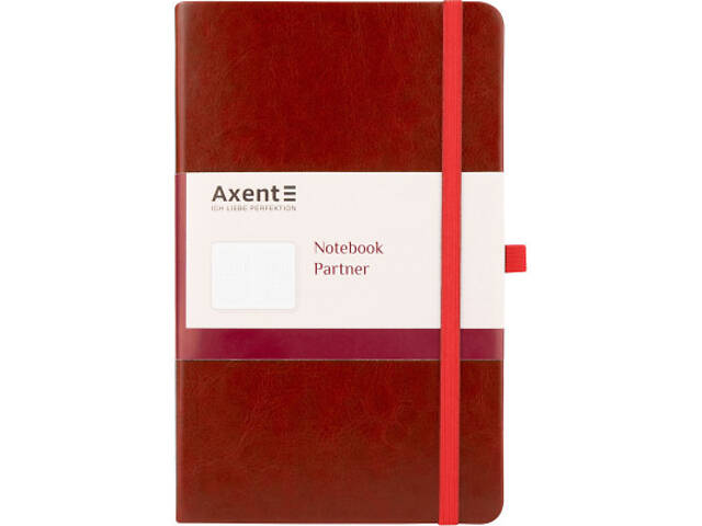 Книга записна Axent Partner Lux, 125х195 мм, 96 аркушів у клітинку Бордовая (8202-05-A) - Фото 1