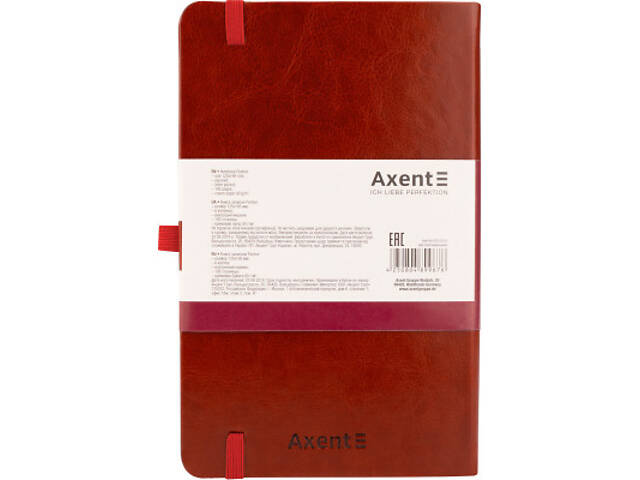 Книга записна Axent Partner Lux, 125х195 мм, 96 аркушів у клітинку Бордовая (8202-05-A) - Фото 3