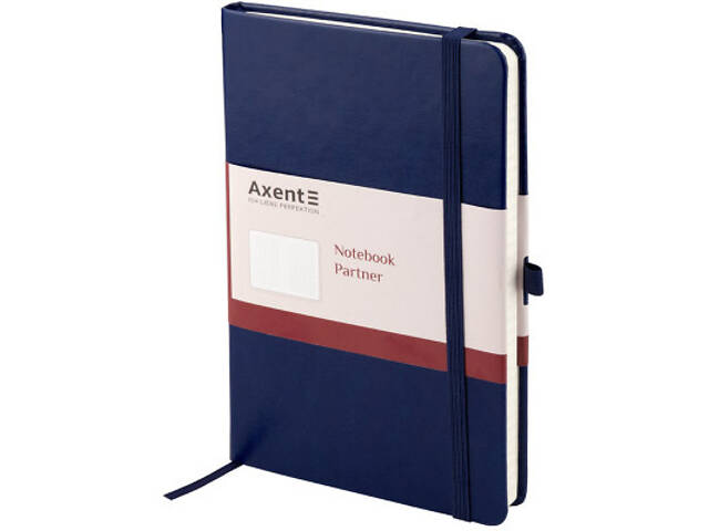 Книга записна Axent Partner Lux, 125x195 мм, 96 аркушів, клітинка, тверда обкладинка, синя (8202-02-A) - Фото 2