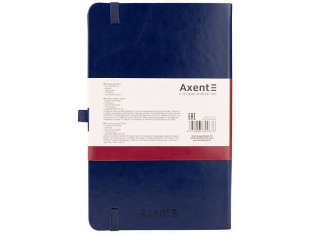 Книга записна Axent Partner Lux, 125x195 мм, 96 аркушів, клітинка, тверда обкладинка, синя (8202-02-A) - Фото 3