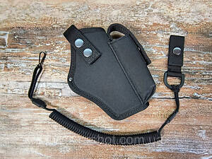 Кобура до G-17 Glock-17 Глок поясна з чохлом підсумком до магазину + шнур тренчик чорна MS