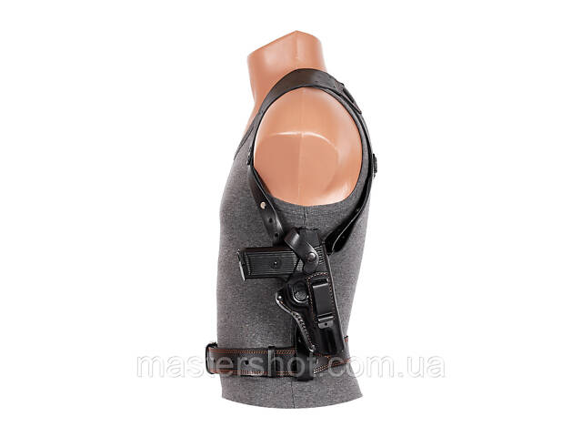 Кобура ТТ оперативна поясна прихованого внутрішньобрючного носіння формована з кліпсою шкіра чорна ms - Фото 1