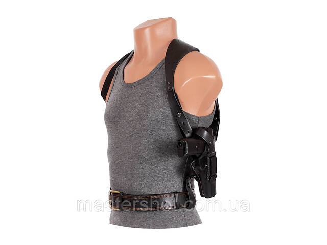 Кобура ТТ оперативна поясна прихованого внутрішньобрючного носіння формована з кліпсою шкіра чорна ms - Фото 2