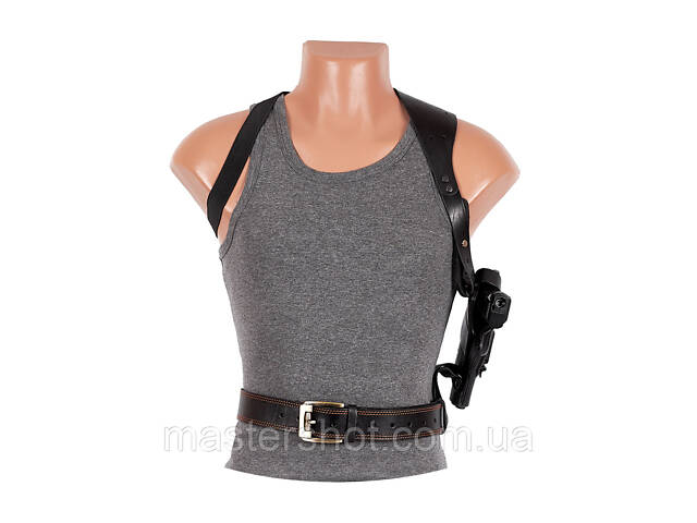 Кобура ТТ оперативна поясна прихованого внутрішньобрючного носіння формована з кліпсою шкіра чорна ms - Фото 3