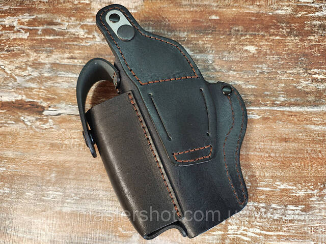 Кобура Кожаная для Форт 12 поясная с чехлом подсумком под магазин ms - Фото 2