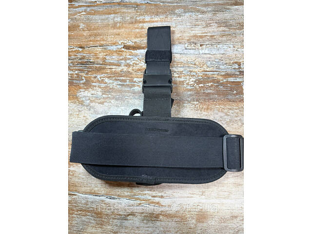 Кобура на ногу для пистолета Макарова ПМ с подсумком под магазин, черная, Оксфорд ms - Фото 2