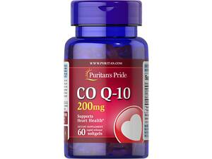 Коэнзим Q-10, Q-SORB™ Co Q-10, Puritan's Pride, 200 мг, 60 гелевых капсул быстрого высвобождения