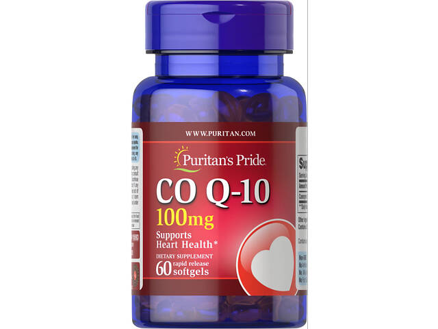 Коензим Puritan's Pride CO Q-10 100 mg (Q-SORB) 60 Softgels - Фото 1