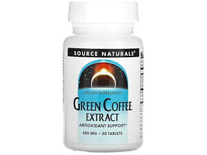 Кава для схуднення Source Naturals Green Coffee 500 мг 30 таблеток
