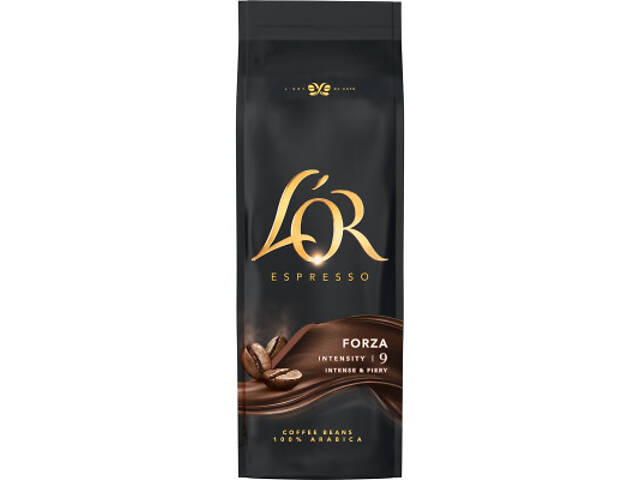 Кава L'OR Espresso Forza 100% Арабіка в зернах 500 г (8711000324141) - Фото 1