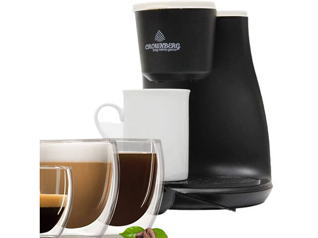 Кавоварка Crownberg CB 1568 краплинна 500 Вт ударостійкий пластик чорний (CB-1568_3444) - Фото 3