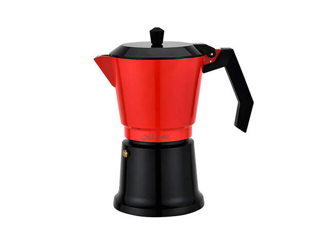 Кофеварка гейзерная алюминиевая Maestro - 450мл красная - Фото 1