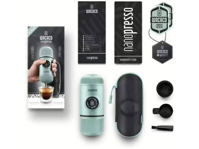 Кавоварка кемпінгова Wacaco Nanopresso з чохлом блакитна (WNANOBLUE) - Фото 2