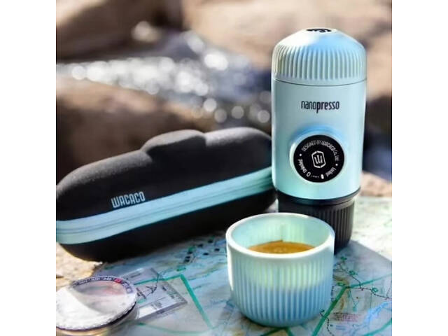 Кавоварка кемпінгова Wacaco Nanopresso з чохлом блакитна (WNANOBLUE) - Фото 4