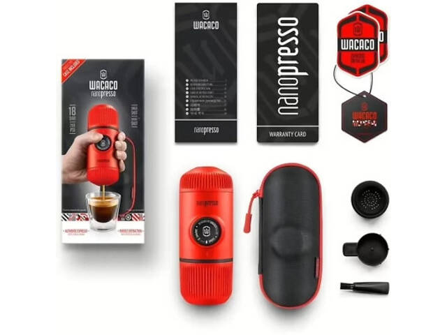 Кавоварка кемпінгова Wacaco Nanopresso з чохлом червона (WNANORED) - Фото 8