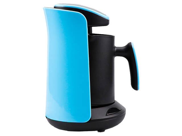 Кофеварка (турка) электрическая с автоотключением 550 мл на 4 чашки Haeger HG-102S черная с синим 400W (HG-102S_602) - Фото 2