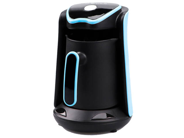 Кофеварка (турка) электрическая с автоотключением 550 мл на 4 чашки Haeger HG-102S черная с синим 400W (HG-102S_602) - Фото 3