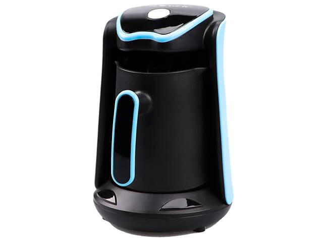 Кофеварка (турка) электрическая с автоотключением 550 мл на 4 чашки Haeger HG-102S черная с синим 400W (HG-102S_602) - Фото 6