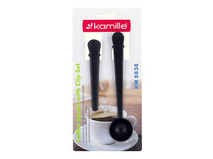 Кофейная ложка black с 2 зажимами KL225781 Kamille
