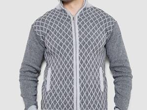 Кофта чоловіча на блискавці, колір сірий, 161R1013