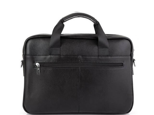 Кожаная деловая сумка для ноутбука документов А4 черная 71120A - Фото 4