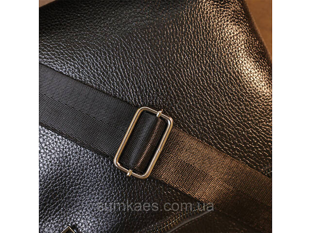 Шкіряна добротна чоловіча сумка через плече SHVIGEL 11603 Чорний - Фото 9