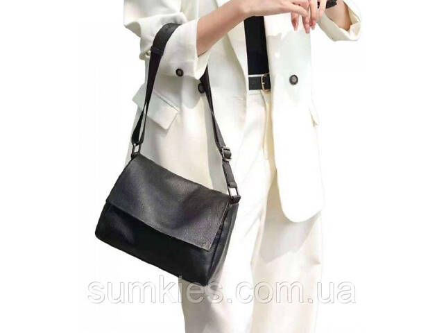 Шкіряна жіноча сумка UnaBorsetta чорний - Фото 8