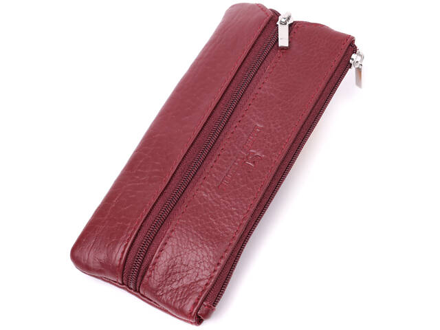 Шкіряна ключниця на блискавці ST Leather 22558 Бордовий - Фото 1